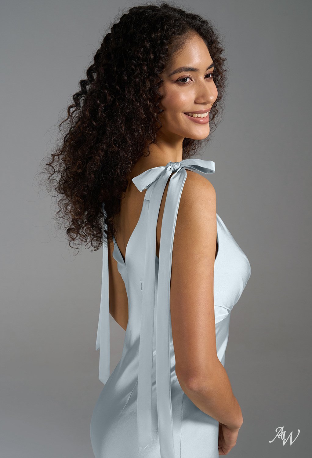AW Chiara Baby Blue Satin Charmeuse Bridesmaid Dresses image4